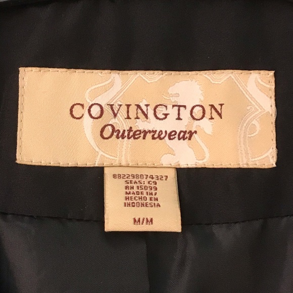Covington Black Double Breasted Trench Coat - Picture 7 of 8